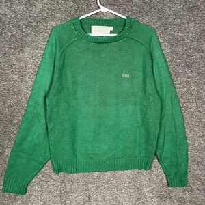 Irish Mist Sweater Mens Large Green Crewneck Knit Pullover USA Irish Embroidered